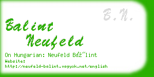 balint neufeld business card